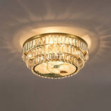 Minimalist Brass Led Crystal Flush Mount Lighting Fixture - Circle Shaped 9 / B