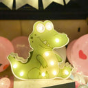 Minimalist Cartoon Wall Lamp: Battery-Powered Led Nightstand Light Green