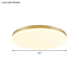 Minimalist Circle Acrylic Led Gold Ceiling Lamp - 15’/19’ Flushmount