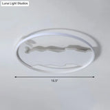 Minimalist Circle Flush Acrylic Led Ceiling Light In White 16.5’/20.5’ Wide - Bedroom Fixture