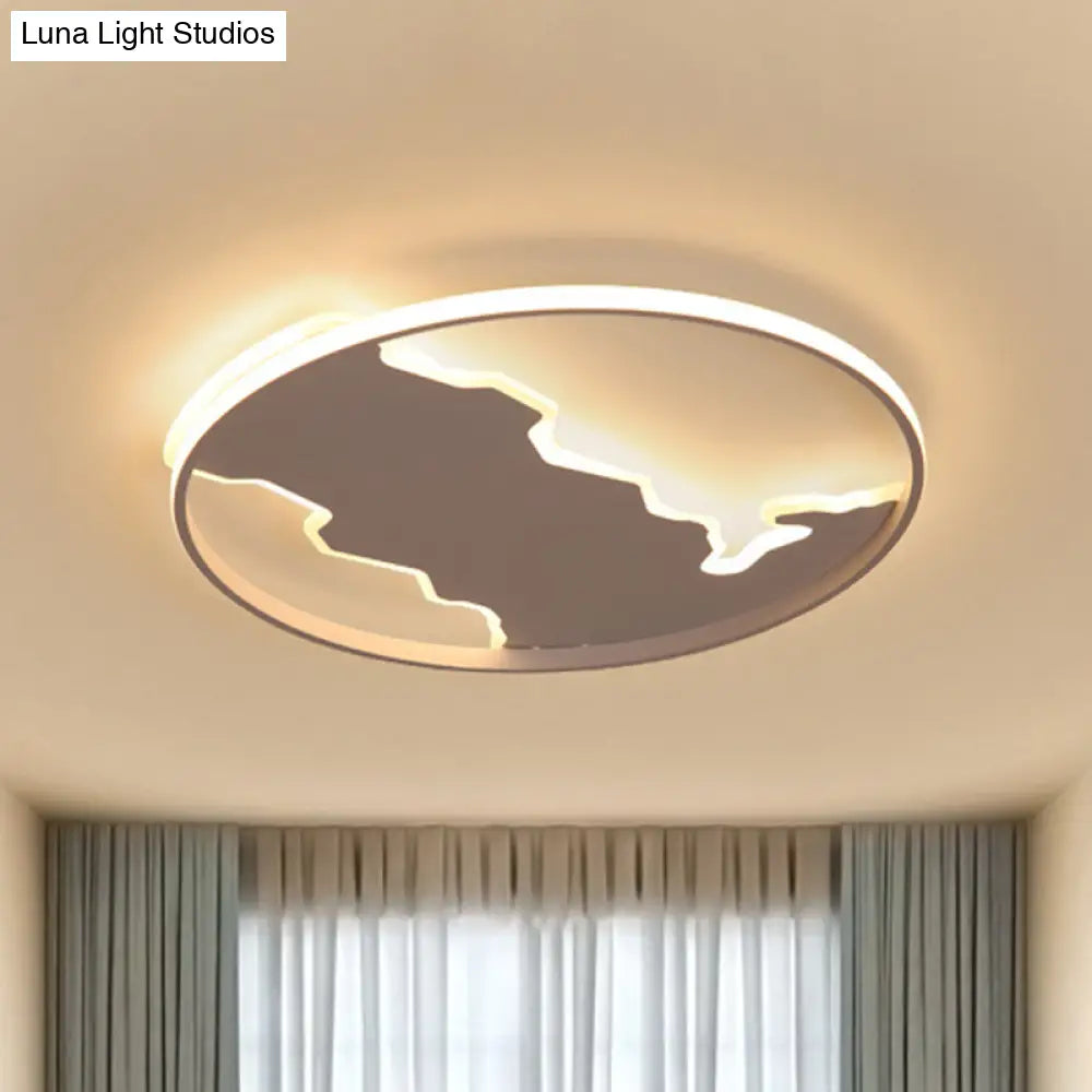 Minimalist Circle Flush Acrylic Led Ceiling Light In White 16.5’/20.5’ Wide - Bedroom Fixture