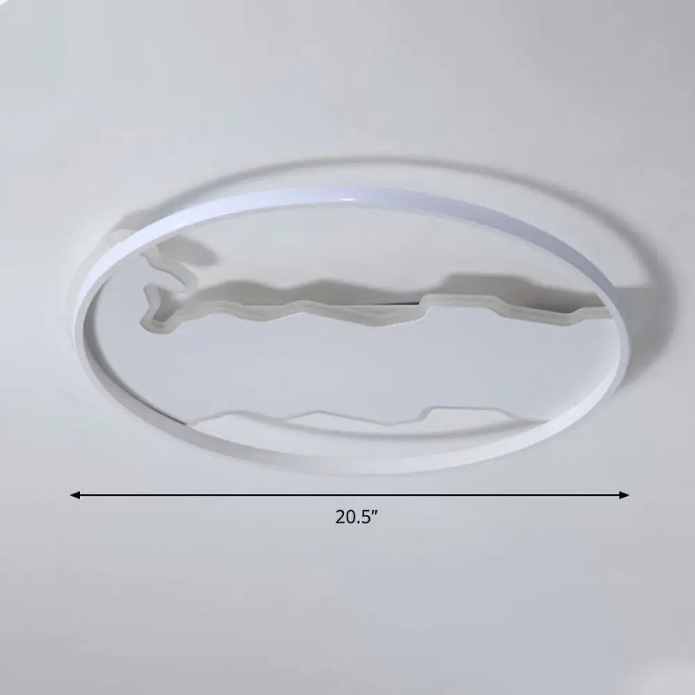 Minimalist Circle Flush Acrylic Led Ceiling Light In White 16.5/20.5 Wide - Bedroom Fixture