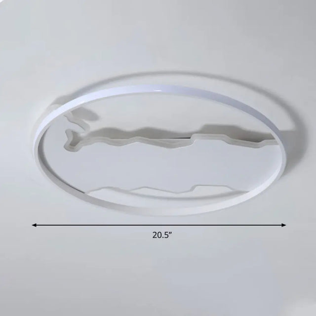 Minimalist Circle Flush Acrylic Led Ceiling Light In White 16.5/20.5 Wide - Bedroom Fixture