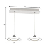 Modern Circle Pendant Led Hanging Lamp For Dining Room Island With Acrylic Shade In Warm/White Light