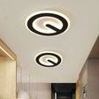 Minimalist Circular Led Ceiling Flush Mount Light In Black With Warm/White Acrylic Lighting -