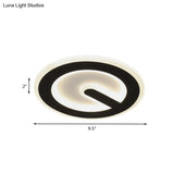 Minimalist Circular Led Ceiling Flush Mount Light In Black With Warm/White Acrylic Lighting -