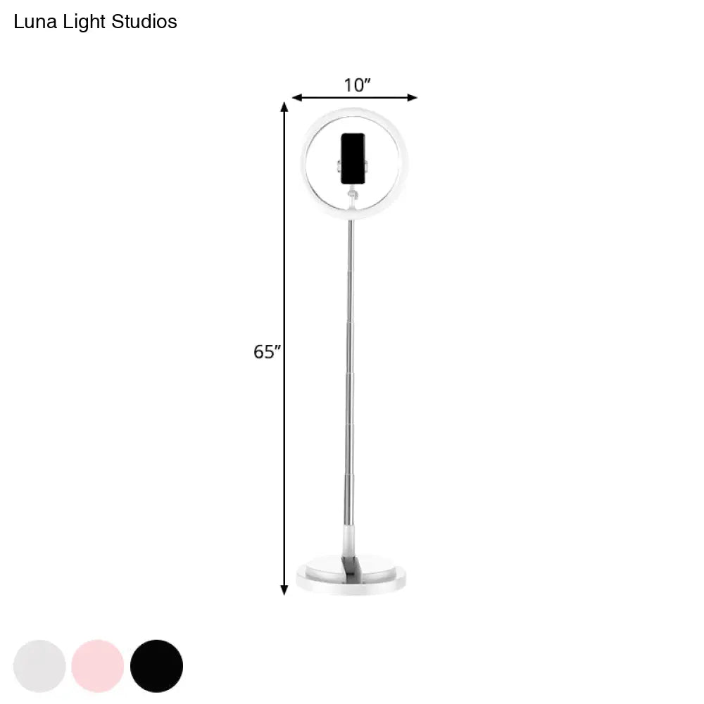 Minimalist Circular Metal Usb Vanity Lamp With Led Fill Light For Mobile Phone Holder -