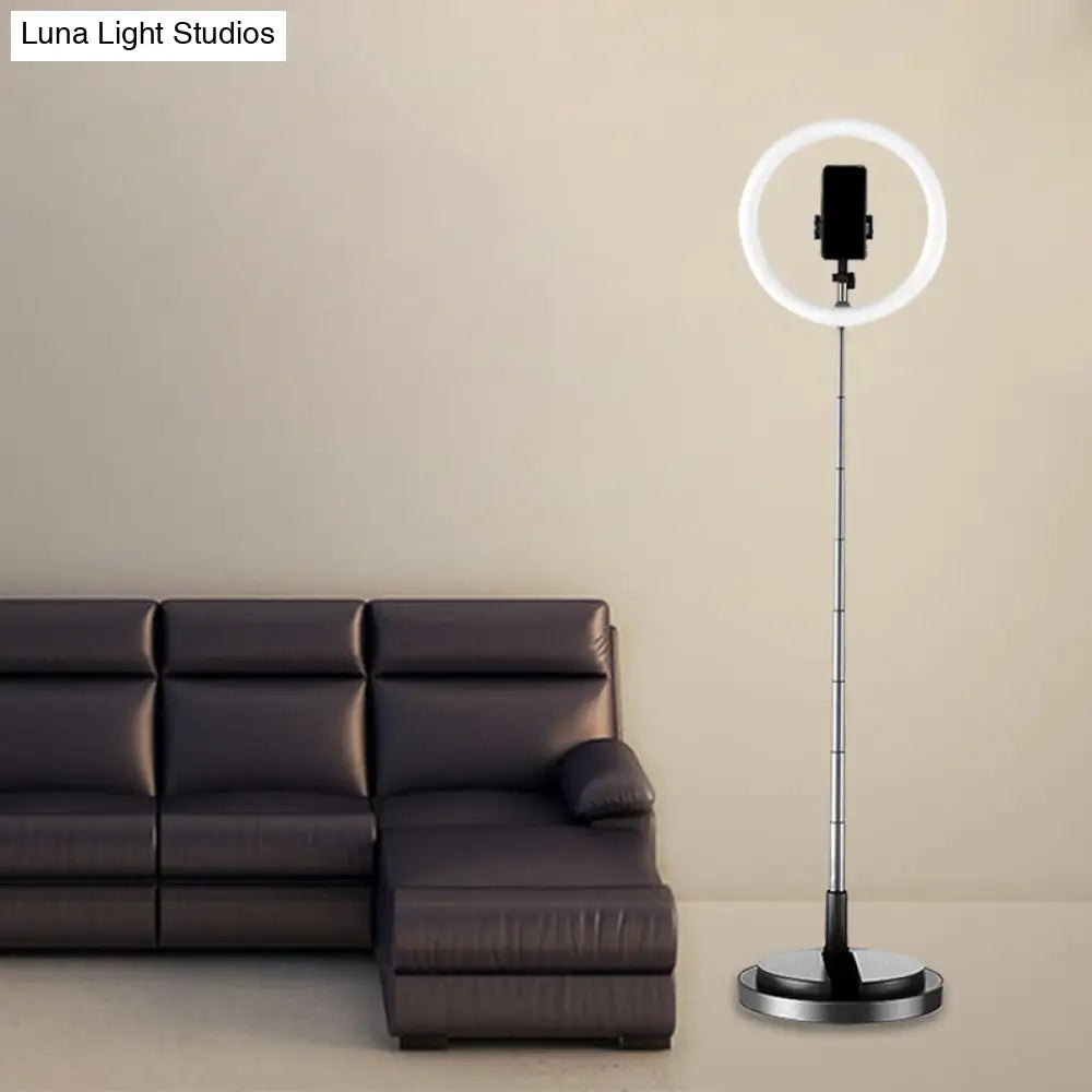Minimalist Circular Metal Usb Vanity Lamp With Led Fill Light For Mobile Phone Holder -