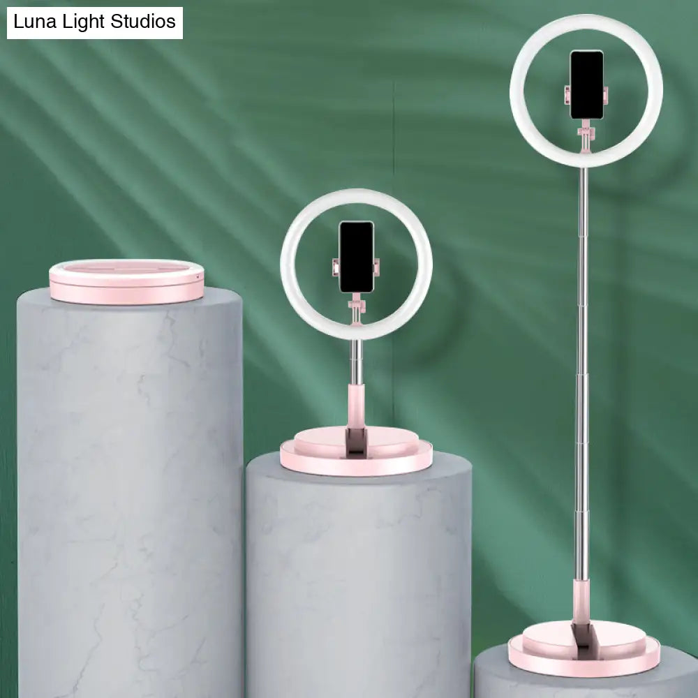 Minimalist Circular Metal Usb Vanity Lamp With Led Fill Light For Mobile Phone Holder -