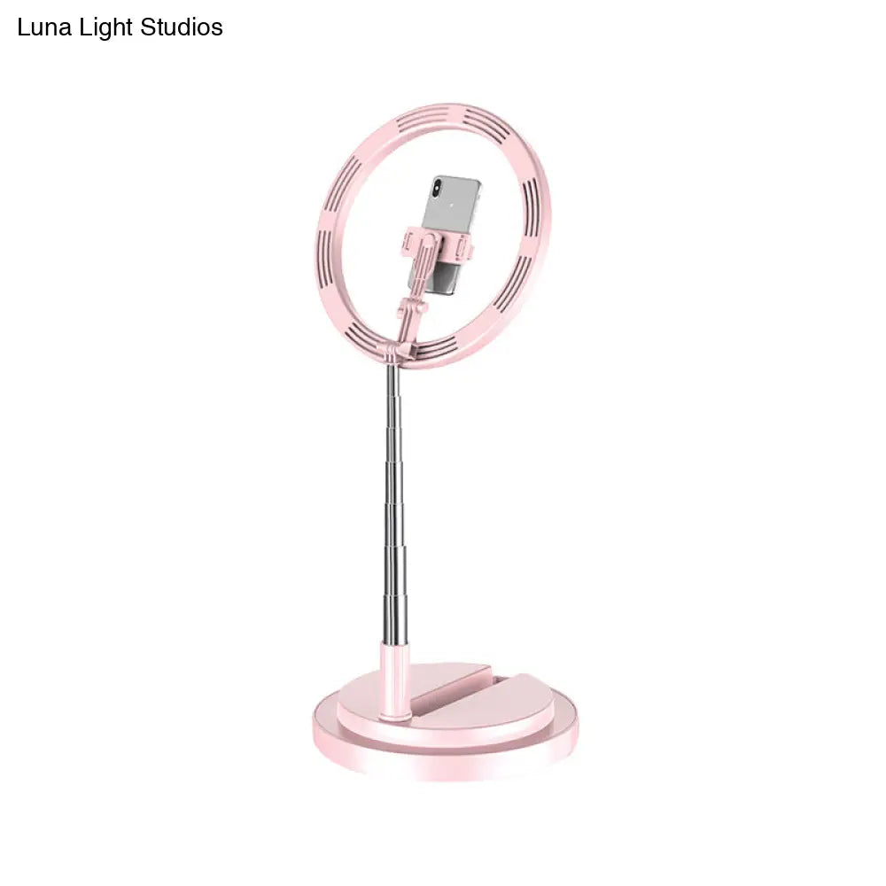 Minimalist Circular Metal Usb Vanity Lamp With Led Fill Light For Mobile Phone Holder -