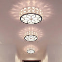 Minimalist Clear Crystal Ceiling Light With Led Flush Mount Spotlight Petal Pattern Warm/White /