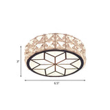 Minimalist Clear Crystal Ceiling Light With Led Flush Mount Spotlight Petal Pattern Warm/White