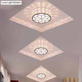Minimalist Clear Crystal Ceiling Light With Led Flush Mount Spotlight Petal Pattern Warm/White