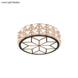 Minimalist Clear Crystal Ceiling Light With Led Flush Mount Spotlight Petal Pattern Warm/White