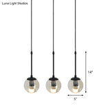 Minimalist Clear Glass Black Pendant Light With Clustered Globes - Industrial Hanging Lamp Kit