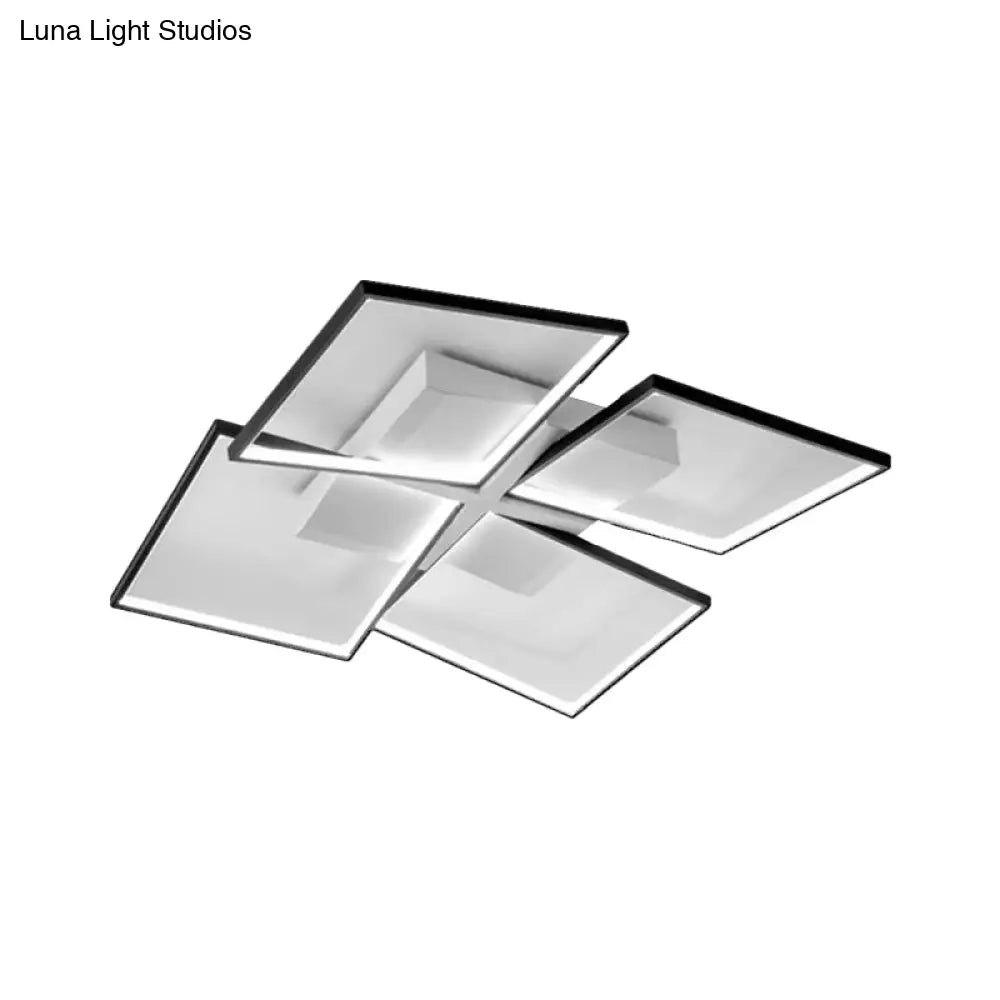 Minimalist Clear Glass Led Semi - Mount Ceiling Lamp In Warm/White/3 Colors 35.5’/26.5’ Long