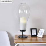 Minimalist Clear Glass Table Lamp - Compact Bulb-Shape Desk Light For Bedroom
