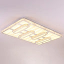 Minimalist Clear Led Flush Mounted Crystal Ceiling Light For Parlor