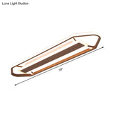 Minimalist Coffee Pencil Shape Ceiling Light - Led Metal Flush Mount Lighting
