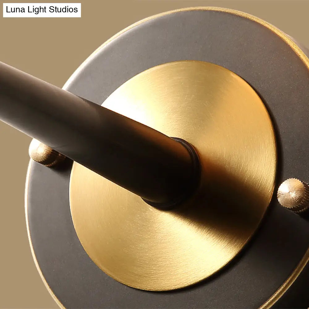 Minimalist Conical Glass Wall Sconce With 1 Bulb Black & Brass