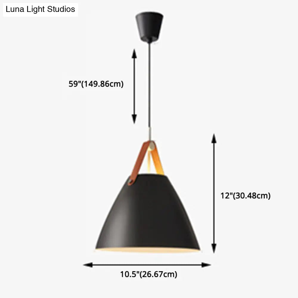 Minimalist Conical Pendant Lighting Fixture For Dining Room - Metal Hanging Lamp