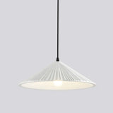 Minimalist Conical Resin Hanging Lamp With 1-Light Suspension For Dining Room White / 8