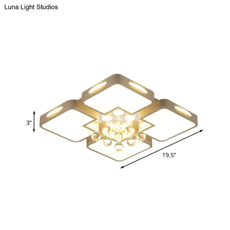Minimalist Crystal Ball Led Ceiling Lamp - Acrylic White Flush Mount Light