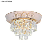Minimalist Crystal Block Led Ceiling Fixture - Beige/Blue 12’/14’/18’ Wide
