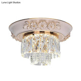 Minimalist Crystal Block Led Ceiling Fixture - Beige/Blue 12’/14’/18’ Wide
