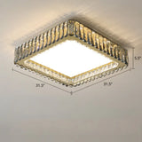 Minimalist Crystal Clear Geometric Flush Mount Ceiling Light For Bedroom / 31.5’ Square Plate