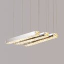 Minimalist Crystal Dining Room Chandelier Pendant Light - Stainless-Steel Led Hanging Fixture 3 /