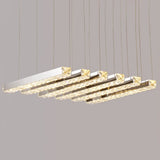 Minimalist Crystal Dining Room Chandelier Pendant Light - Stainless-Steel Led Hanging Fixture 6 /