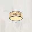 Minimalist Crystal Drum Ceiling Lamp - Bedroom Flush Mount Light Black / 12.5’
