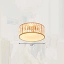 Minimalist Crystal Drum Ceiling Lamp - Bedroom Flush Mount Light Gold / 12.5’