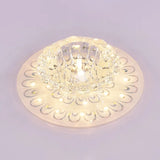 Minimalist Crystal Floral Led Flush Mount For Corridor Lighting Clear / Warm