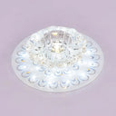 Minimalist Crystal Floral Led Flush Mount For Corridor Lighting Clear / White