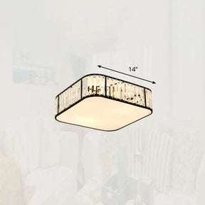 Minimalist Crystal Flush Mount Ceiling Light For Bedroom Black / 14’