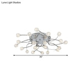 Minimalist Crystal Globe Semi Flush Ceiling Lamp In Chrome - 12/16/20 - Bulb Close To Light For