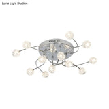Minimalist Crystal Globe Semi Flush Ceiling Lamp In Chrome - 12/16/20 - Bulb Close To Light For