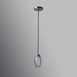 Minimalist Crystal Led Brass Ceiling Pendant - Oval Mini Suspension Lighting For Bedroom