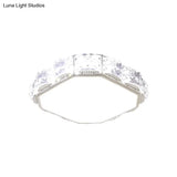 Minimalist Crystal Led Flush Lamp In Black/White