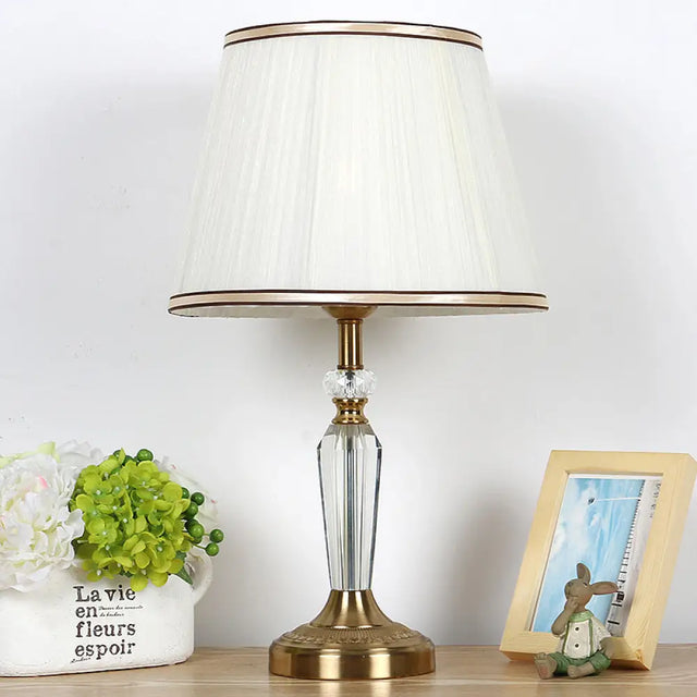 Minimalist Crystal Nightstand Lamp Gold Bedside Light For Bedroom