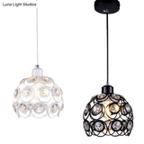 Minimalist Crystal Pendant Lamp With Hollowed-Out Dome Shape