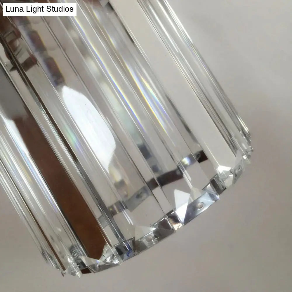 Minimalist Crystal Wall Lamp With Chrome Backplate & 1 Light