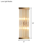 Minimalist Crystal Wall Sconce With 2 Bulbs For Living Room Lighting