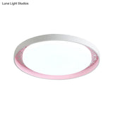 Minimalist Disc Ceiling Flush Led Lighting For Children’s Bedrooms - White/Green/Pink Colors
