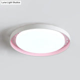 Minimalist Disc Ceiling Flush Led Lighting For Children’s Bedrooms - White/Green/Pink Colors