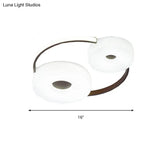 Minimalist Donut Flush Mount Ceiling Light - 16’/19.5’ Dia Coffee Led Fixture With Acrylic