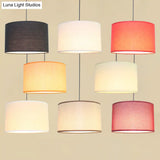 Minimalist Drum Suspension Single-Bulb Pendant Light Fixture Perfect For Restaurants