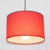 Minimalist Drum Suspension Single-Bulb Pendant Light Fixture Perfect For Restaurants Red / 16
